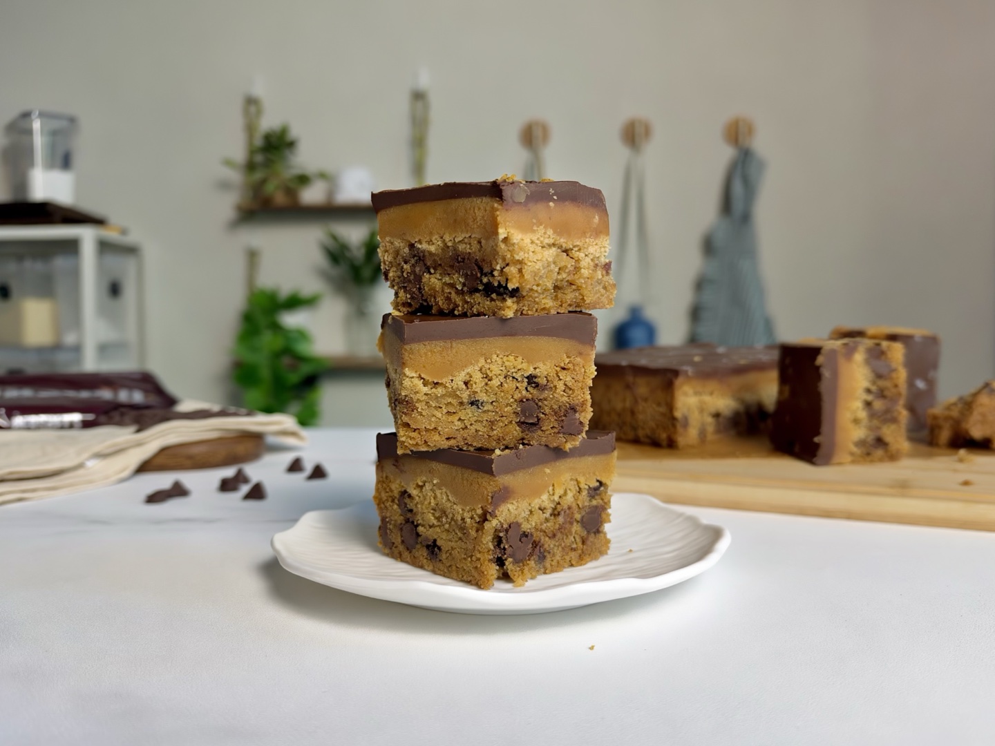 Chocolate Chip Billionaire Bars